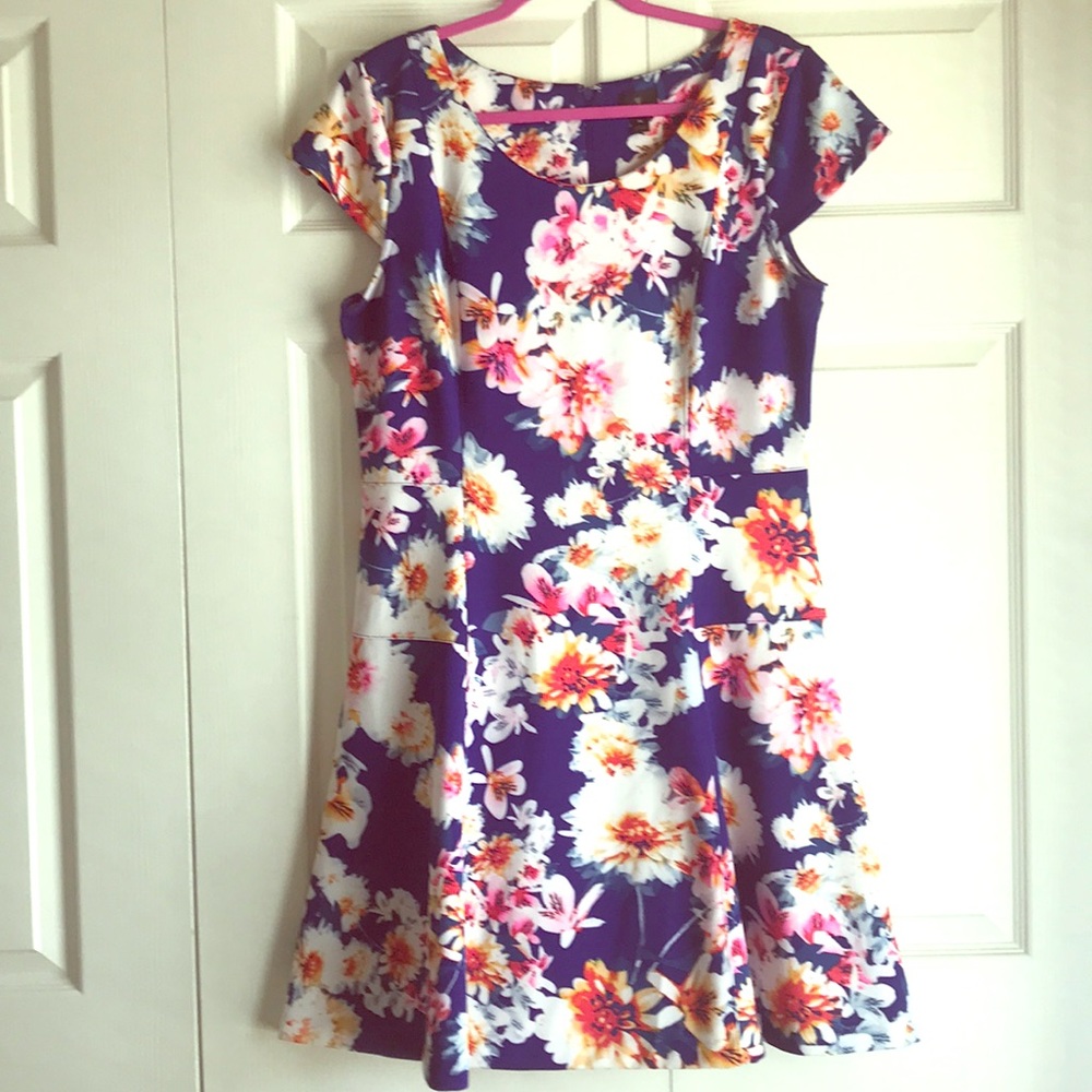 Blue dress with floral print